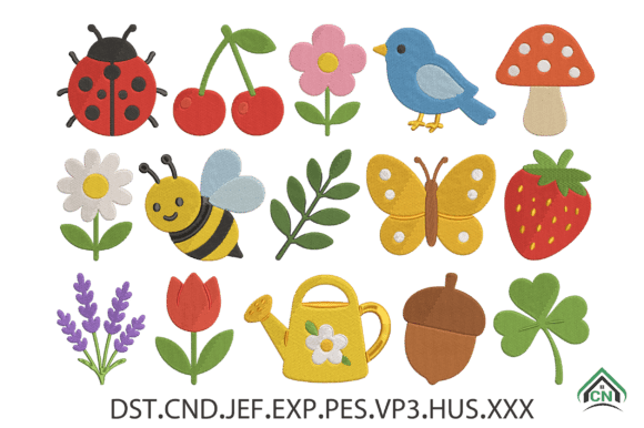 Download Mini Mushrooms Machine Embroidery File - Machine embroidery file Collection