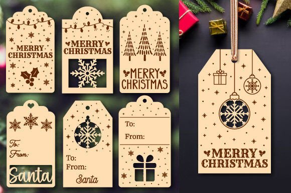 Download Christmas Gift Tag Laser Cut Bundle - Gift Collection