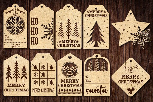 Download Christmas Gift Tag Laser Cut Bundle - Gift Collection