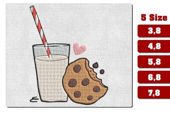 Download Milk and Cookie Machine Embroidery File - Machine embroidery file Collection