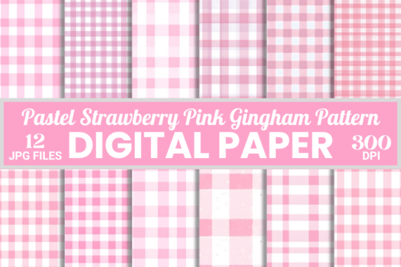 Download Pastel Strawberry Pink Gingham Pattern - Berry Collection